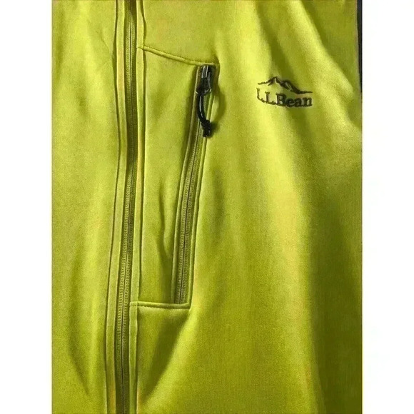 Mens L. L. Bean XL Tall Fleece Yellow And Gray 3 Pocket Vest - Picture 4 of 12